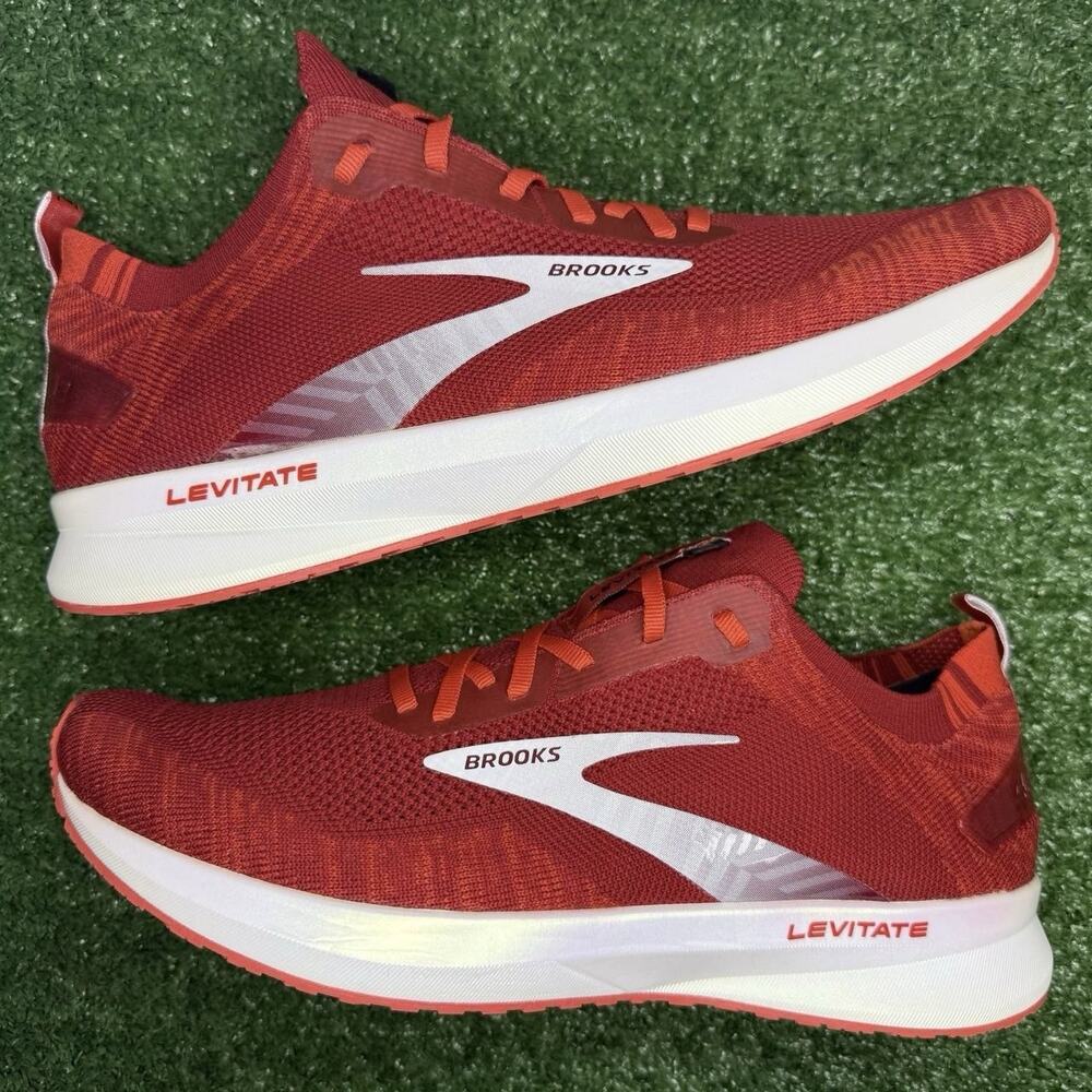 Brooks Levitate 4 Red White Men 11.5 Running Shoes EUC